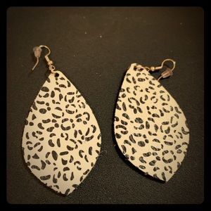 Large leather earrings